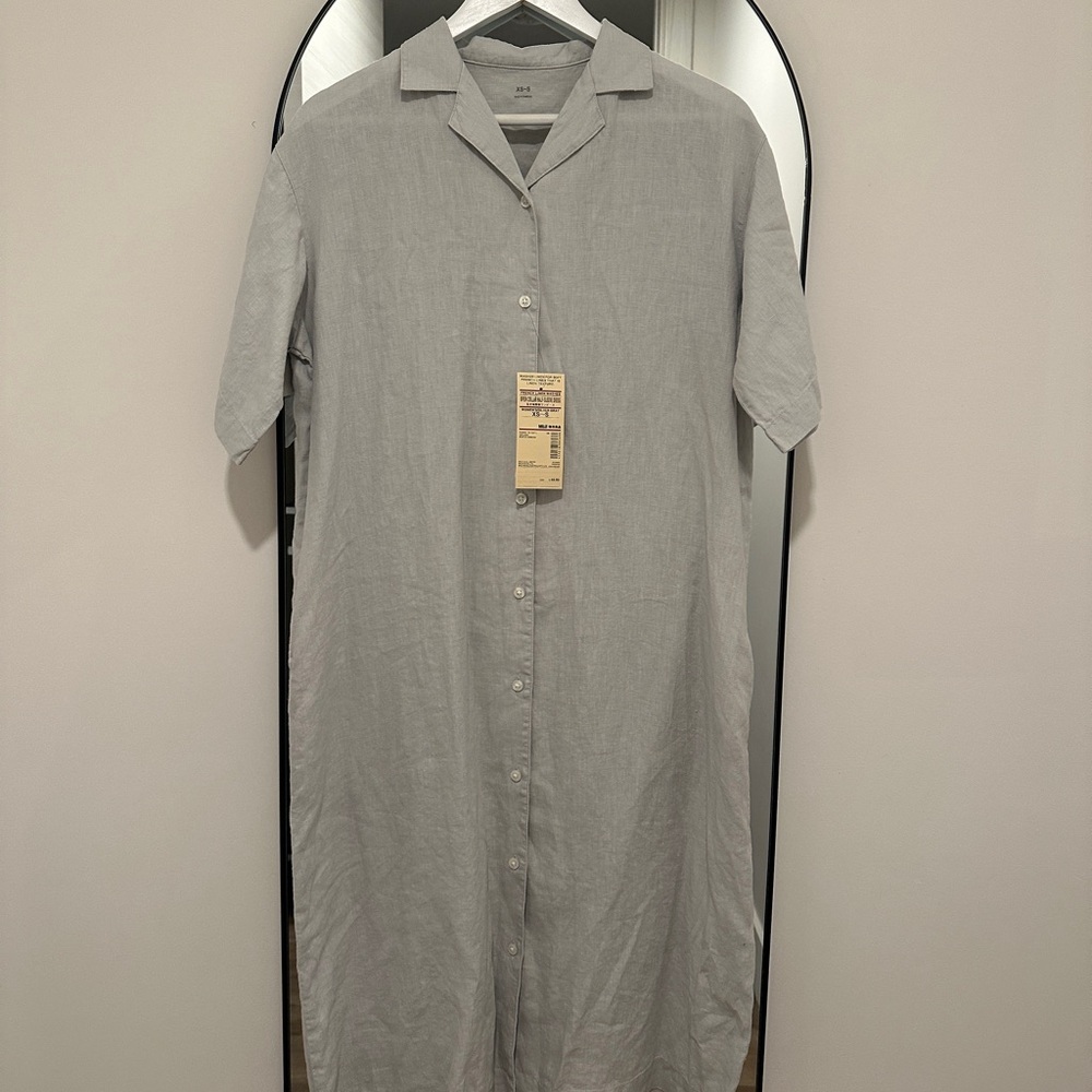 MUJI linen shirt dress